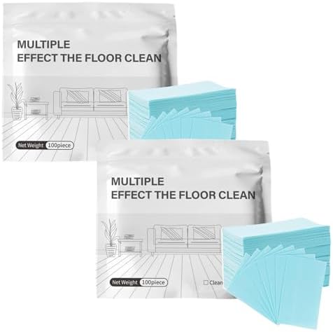Multi-Surface Floor Cleaning Tablets, Multiple Floor Cleaner 100 Piece Multi Effect Clean Quick Shine Cleaner Sheets, Dissolvable Efficient Care Agents for Mopping Hardwood(Blue -200pcs) by Unknown
