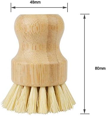 2 Pack Bamboo Dish Scrub Brush, Picowe Natural Scrub Cleaning Brush Vegetable Brush for Dishes Cast Iron Pots Pans, Used in Bathroom Kitchen Sink Household Cleaning - Image 7