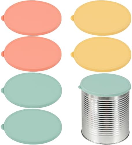Webake Silicone Lids for #10 Cans, 6.3 Inch Diameter, Food Grade Reusable Can Covers, Light-Proof Airtight Food Storage Lids for Preppers & Survival Supplies, 6 Packs by Webake