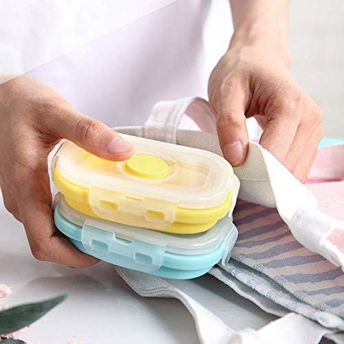 Collapsible Silicone Food Storage Container, Portion Control Container with Clip-on Lid, Stackable, Space Saving, Microwave/Fridge/Freezer/Dishwasher Safe, 5 Oz, Pack of 4 - Image 6