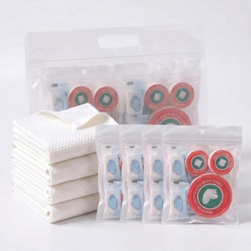 28-Pack Compressed Travel Towel Set, 4 Travel Kits, 3 Sizes by Unknown