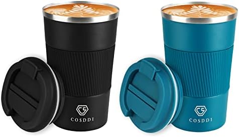 CS COSDDI 12 oz Coffee mug - Stainless Steel Coffee Cup with Leakproof Lid by CSCOSSDI