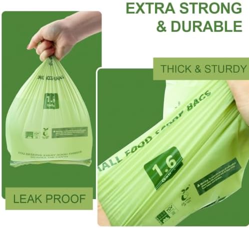 1.6 Gallon Compostable Trash Bags, 150 Count Kitchen Food Scrap - Image 4
