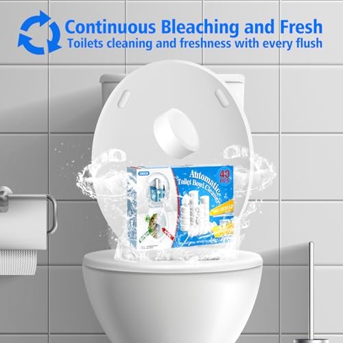 USKICH Toilet Bowl Cleaner 40 PACK, Household Automatic Toilet Bowl Cleaners with Bleach, Bathroom Toilet Tank Cleaners Tablets with Sustained-Release Technology for Deodorizing & Descaling - Image 2