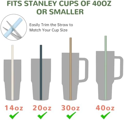 Tomorotec 15PCS Silicone Drinking Straws Fit for Stanley 40oz 30oz Tumbler - Image 3