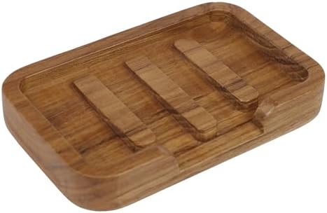 HTB Self Draining Soap Dish Teak Wood Keep Soap Dry by HTB