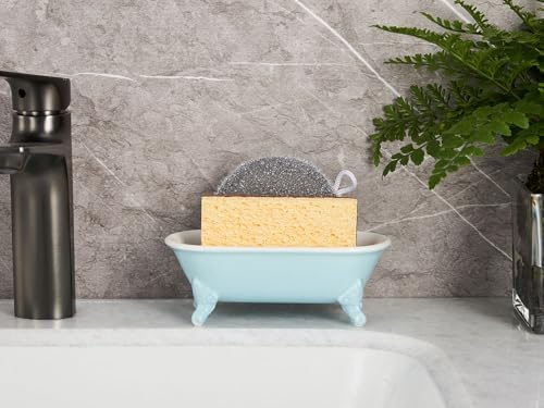 6.5" Mini Clawfoot Bathtub Soap Dish,Bar Soap Holder,Baby Blue - Image 6