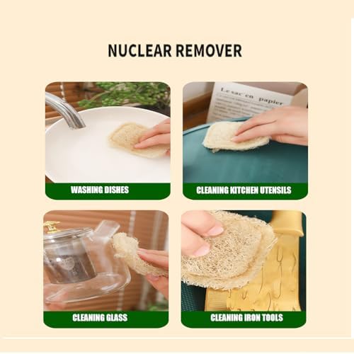 Natural Loofah Sponges 3-Pack, Extra Dense Long-Lasting for Dishes Body, 100% Plant Fiber Exfoliating Scrubber, Eco-Friendly Kitchen Sponge, Biodegradable, Gentle on Skin, Cookware - Image 5