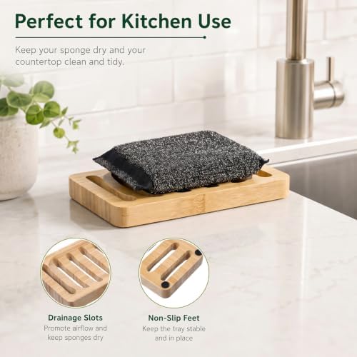 2 Pack Teak Soap Dish Wooden Soap Holder Self Draining Soaps Dish for Shower Natural Wooden Bar Soaps Holder for Bathroom Kitchen Sink Bathtub - Image 7