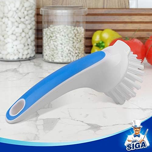 MR.SIGA Pot and Pan Cleaning Brush, Dish Brush for Kitchen, Blue, Pack of 2 - Image 6