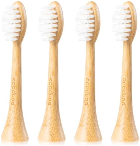 Bamboo Toothbrush Heads Compatible with Philips Sonicare, Extra Soft Castor-Oil Bristles for Sensitive Teeth, Eco-Friendly & Gentle Cleaning by ponpace