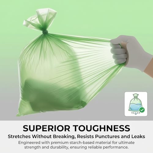 Compost Bags, Compostable Small Trash Bags for Kitchen Compostable Food Scrap Bags For Counter Top Compost Bin Small Kitchen Food Scrap Waste Bags for Compost (4G-100count) - Image 3