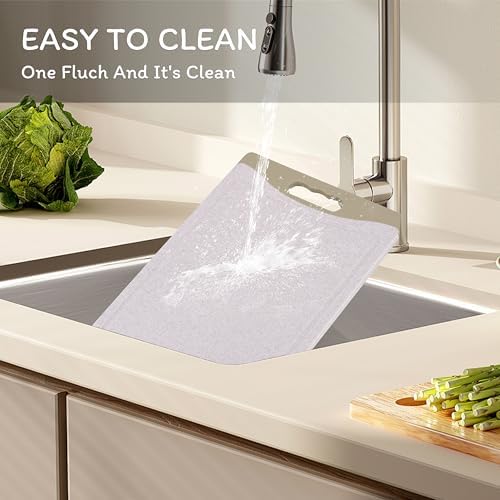 Cutting Board for Kitchen, Wheat Straw Fiber Cutting Board, Dish Washer Safe, w/Juice Grooves for Meat, Veggies,Easy Grip Handle, Non-slip Surface,Eco-friendly,Serveware Accessories 2 PCAK - Image 5