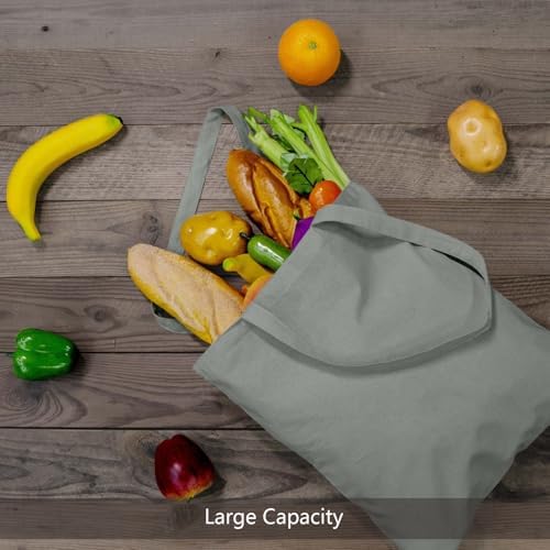 TOPDesign 6-Pack Economical 16"x15" Light Grey Cotton Tote Bags, Lightweight Medium Reusable Grocery Shopping Cloth Bags, Suitable for DIY, Advertising, Promotion, Gift, Activity - Image 6