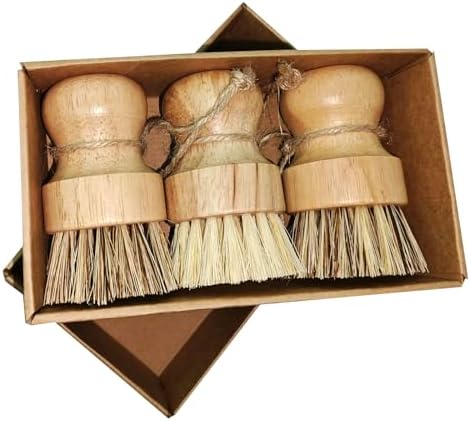 3 Pack Wood Dish Brush Set - Image 2