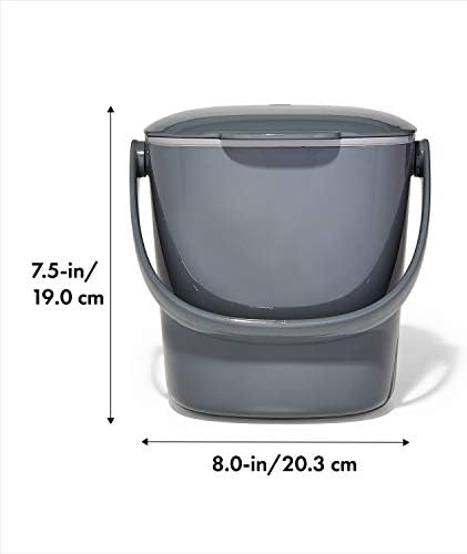 OXO Good Grips Easy-Clean Compost Bin, Charcoal, 0.75 Gallon (Pack of 4) - Image 2
