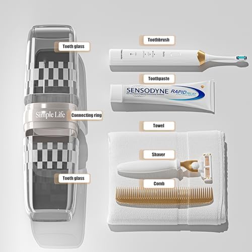 Travel Toothbrush Cup, Toothbrush Holder with Cover, Portable Travel Toothbrush Holder, Toothbrush Case and Carrier for Bathroom School Business Trip (Black) - Image 5