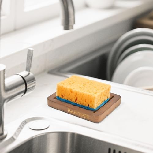 2 Pack FSC Bamboo Soap Holder, Slotted Self-Draining Dish, Walnut Style - Image 5