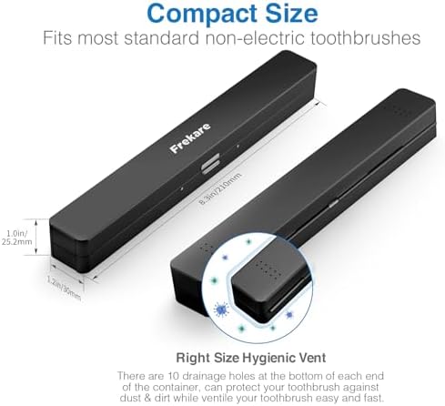 Frekare Toothbrush Case Aluminum, Travel Toothbrush Holder Kit Portable - Image 2