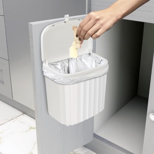 Glad Roomate Under Counter Waste Bin | Space Saving Small Trash Can for Kitchen Cabinet, Bathroom or Office | Dual Lid for Ease of Opening, 7 Liter, White - Image 6