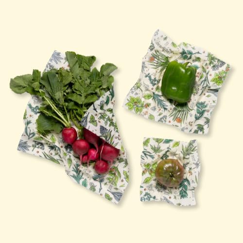 Bee's Wrap Beeswax Food Wraps, 3 Pack Assorted - Herb Garden - Image 4