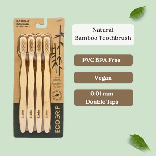 Lindo EcoGrip Bamboo Toothbrush - Eco-Friendly (Neutral) - Image 3