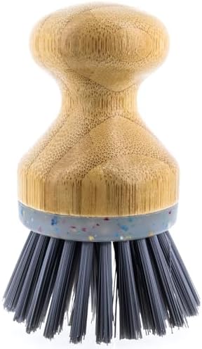 Beille 1pc Dish Brush with Bamboo Palm Handle and Heavy Duty Bristles Kitchen Essentials - Image 3