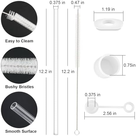 Replacement Straw Compatible with Stanley 40 oz 30 oz Tumbler, Accessories of 6 Straw Replacement with Cleaning Brush, 4 Color Leak Sproof Plug, 2 Silicone Cover Cap for Stanley - Image 2
