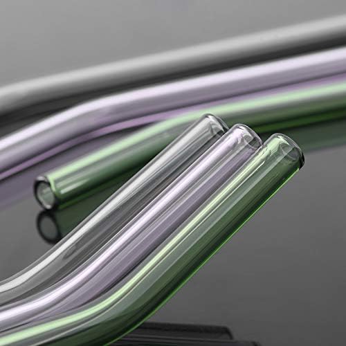 Reusable Glass Straws - 9" L x 8 mm W - Smoothie Drinking Straws for Smoothie, Milkshakes, Pack of 6 with 1 Cleaning Brush (mix4) - Image 3