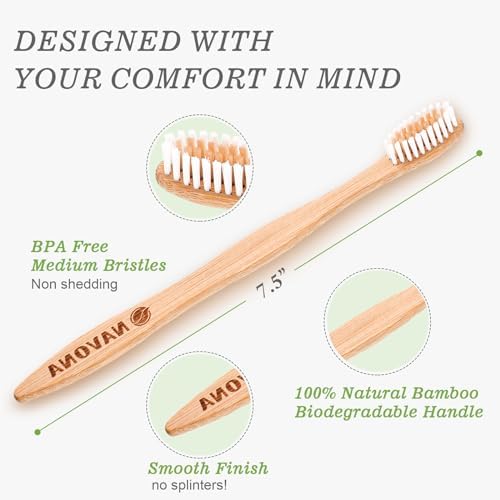 30 PCS Bamboo Toothbrushes Pack, Natural & Eco-Friendly Wooden Toothbrush - Image 3