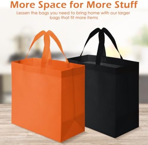Reginary 100 PCS Non Woven Tote Bags Bulk,Black & Orange - Image 4