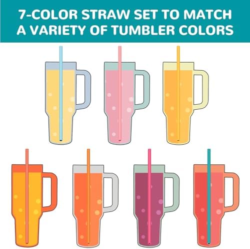 Tomorotec 15PCS Silicone Drinking Straws Fit for Stanley 40oz 30oz Tumbler - Image 6