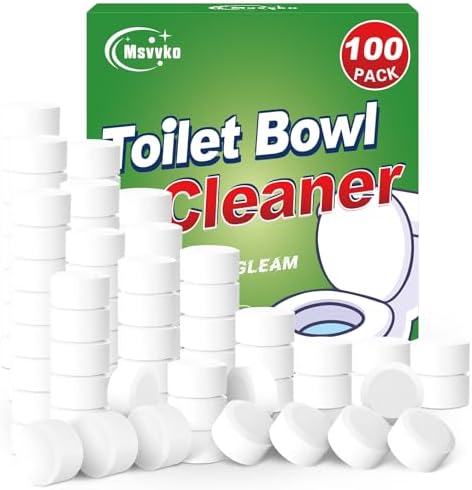 Msvvko Toilet Bowl Cleaners, Bleach Tablets 100 PACK, Automatic Cleaner for Tank, Effectively Eliminate Limescale, Stains & Odor, Continuous Cleaning for Bathroom & Toilet by msvvko