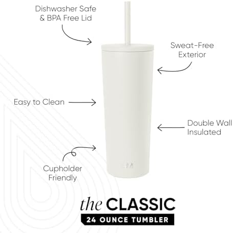 Simple Modern Iced Coffee Tumbler, Insulated | 24oz | Cream - Image 2