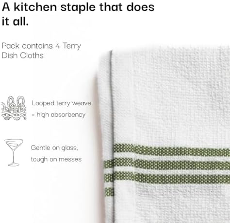 20Pc Kitchen Towels and Dishcloths Sets, Kitchen Essentials For Home- Green - Image 5