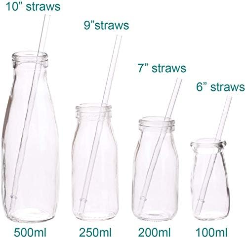 DAKOUFISH 6 Inch Reusable Clear Plastic Drinking Straws for Short Mini 6 oz-8 oz Mason Jar Tumblers,Set of 12 Pcs Straws with Cleaning Brush (6inch, 7color) - Image 5
