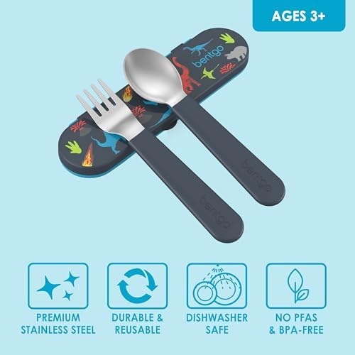 Bentgo Kids Stainless Steel Utensil Set with Fork, Spoon, & Storage Case - Image 3