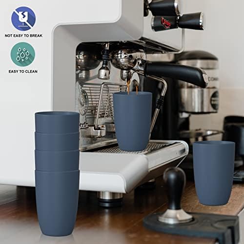 Wrova Wheat Straw Cups 6 PCS Good Alternative to Plastic Reusable Cups 20 oz Unbreakable Drinking Cup Reusable Dishwasher Safe Water Plastic Glasses Navy Blue - Image 5