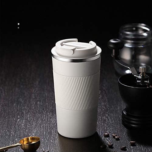 YINJOYI 17oz Travel Coffee Cups Insulated Mug Thermal Tumbler to Go with Lid Leak Proof Reusable Stainless Steel Coffee Mug Spill Proof for Hot and Iced Cold Drinks (White, 510ml) - Image 6