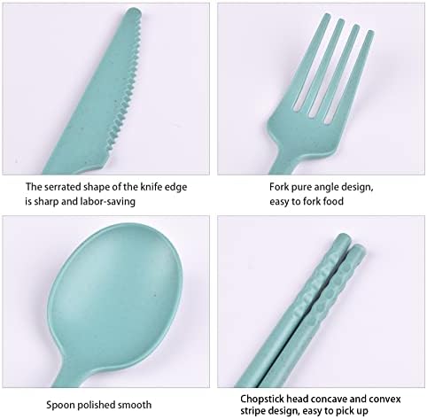 Travel Utensils with Case, Camping Reusable Utensils Set with Case - Image 3