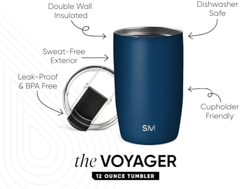 Simple Modern Travel Coffee Mug with Lid | 12oz | Blue - Image 2