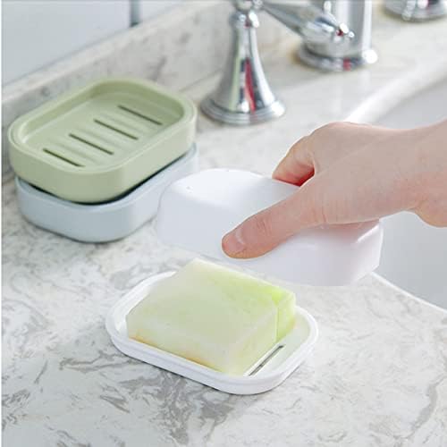 4 Pack Plastic Soap Dish, Soap Container, Double Layer Draining Soap Holder for Shower, Bathroom or Kitchen, C-0060 - Image 3