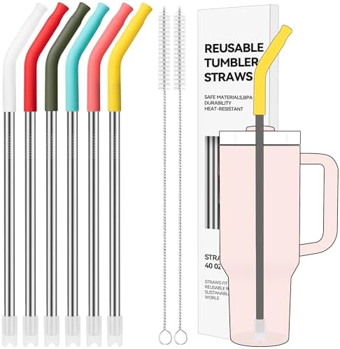 40 oz Straight Metal Straws for 40 oz Stanley Tumbler by AccessoriesForWaterBottle