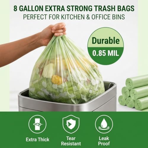OrangeBio 8 Gallon Compostable Trash Bags, 100 Count, BPI Home Certified - Image 5