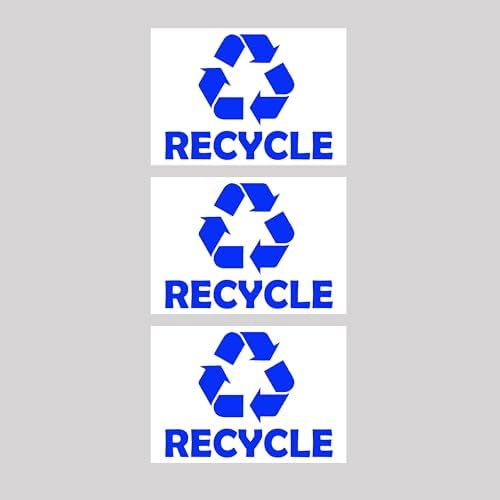 Trash Recycle Compost Stickers Set of 3 Recycle Sticker Vinyl Decal for Recycle Bin, Compost Bin, Trash Can Symbol to Organize Garbage containers Trash Can (Recycle White, 10x7inch) by XTRAYXRAY