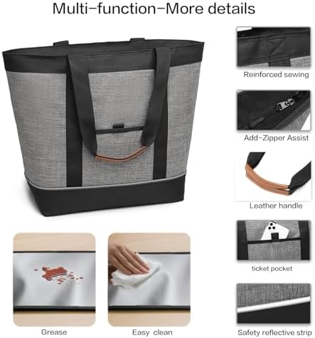 Insulated Cooler Bag Reusable Grocery Tote Bags Transport Large Lunch Box for Women - Image 2