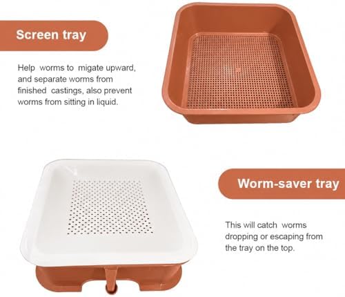Original Vermihut ® Plus 5 – Tray Worm Composter -Sustainable Design for Both Indoor & Outdoor, Worm Compost Bin for Vermicomposting Starter, Recycling Food Wastes to Save Our Planet-Terracotta - Image 5