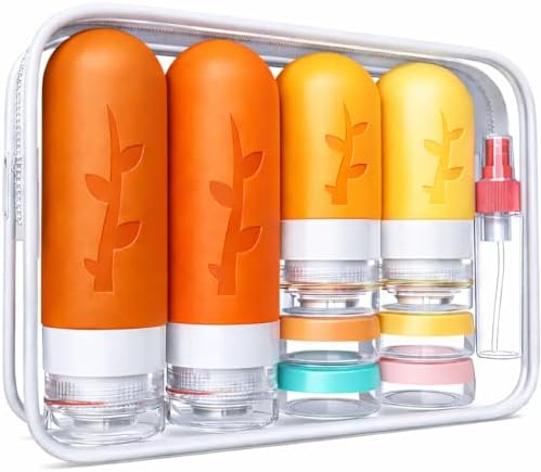 Tocelffe Travel Containers for Toiletries, 18pack TSA Approved Size Containers for Toiletries,travel bottles for Toiletries,travel Jars or Personal Essentials by Tocelffe