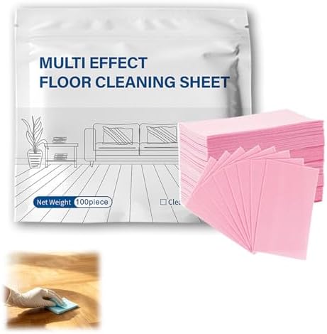 Multiple Effect the Floor Clean- 100 Piece, 2026 New Dissolvable Floor Clean Tablets for Mopping, Remove stubborn stains, Multiple Effect Floor Cleaner Tablet Sheets for All Floors (Pink) by Unknown
