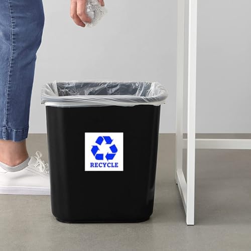 Trash Recycle Compost Stickers Set of 3 Recycle Sticker Vinyl Decal for Recycle Bin, Compost Bin, Trash Can Symbol to Organize Garbage containers Trash Can (Recycle White, 5x5inch) - Image 2